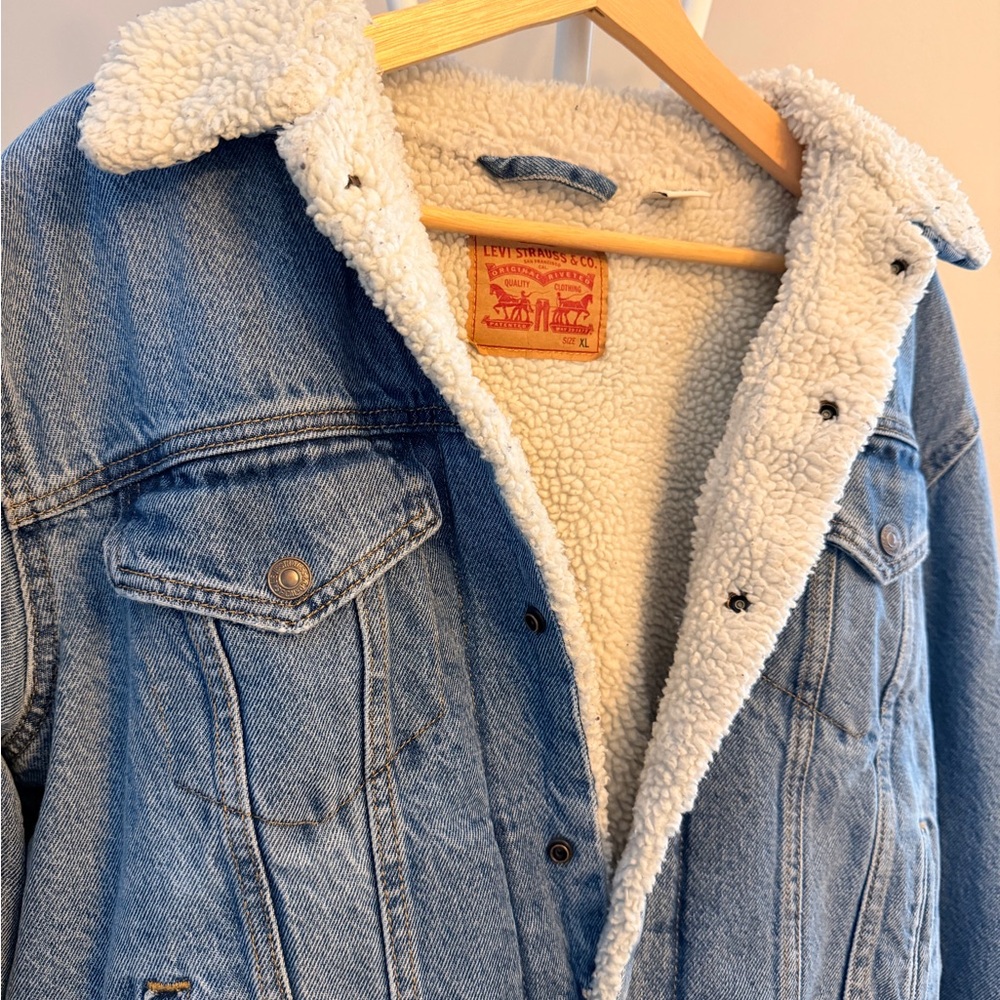 Levi's Light Blue Sherpa-Lined Jacket